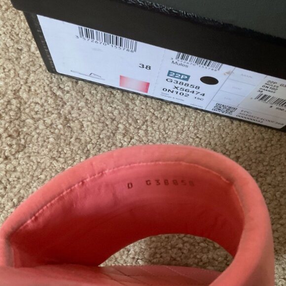 Authentic 22P Chanel satin sandals mules slides 38 C - Picture 6 of 8